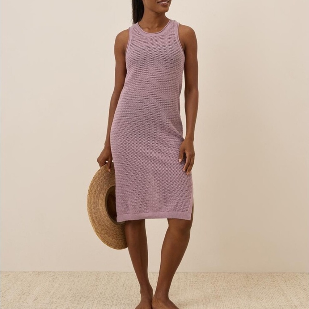 Sleeveless Knit Beach Cover-Up Dress in Dusty Lavender
